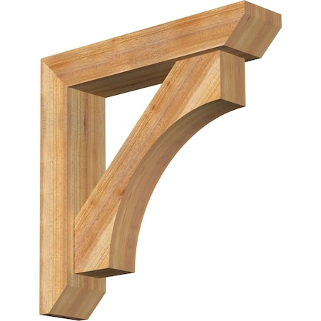 Ekena Millwork Westlake Slat Rough Sawn Bracket w/ Offset Brace, Western Red Cedar, 6"W x 28"D x 28"H BKT0604X28X28WTL06RWR